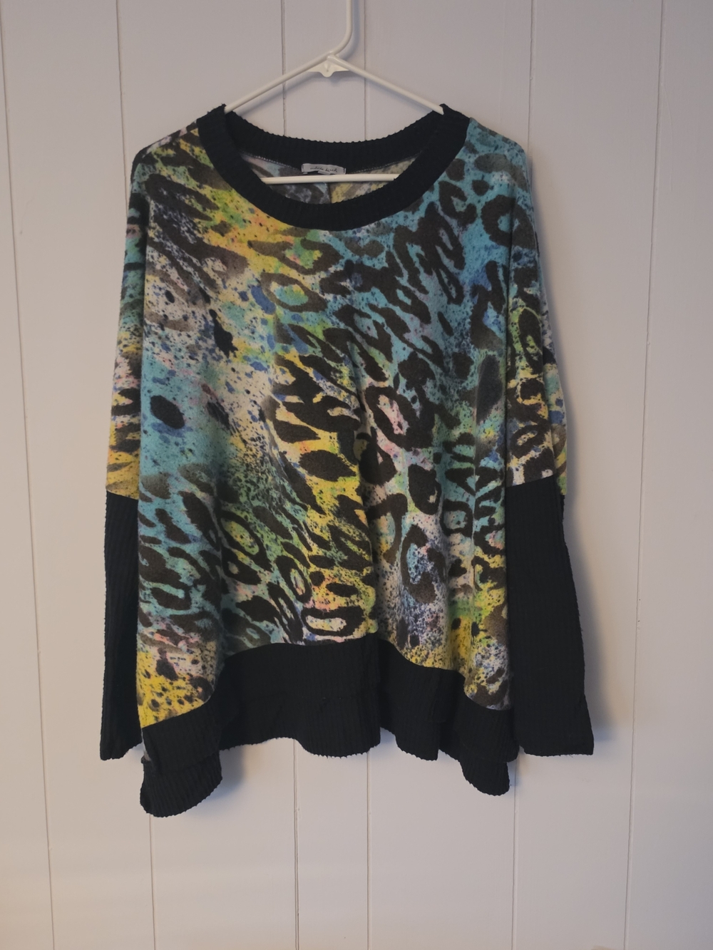 white birch Multicolor Animal-Print Pullover with Black Trim